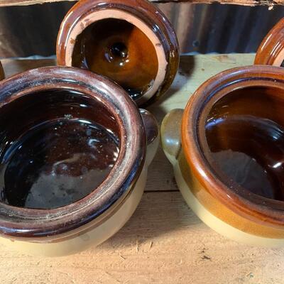 Vintage Chili / Soup Bowl Set, Stoneware, 5 Piece Set