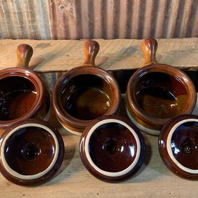 Vintage Chili / Soup Bowl Set, Stoneware, 3 Piece Set