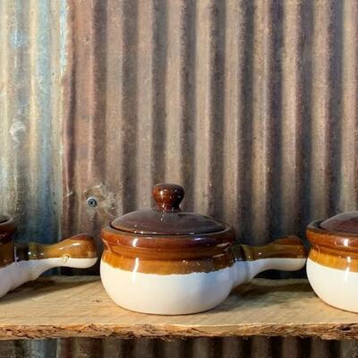 Vintage Chili / Soup Bowl Set, Stoneware, 3 Piece Set