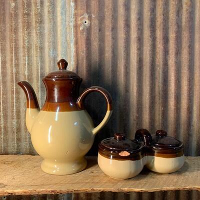 Vintage Tea set, Stoneware 4 Piece Set