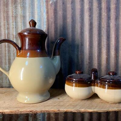 Vintage Tea set, Stoneware 4 Piece Set