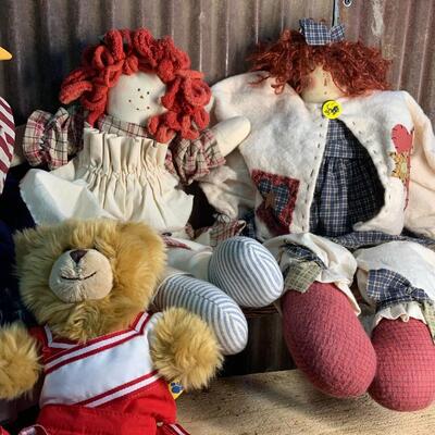 Plush Dolls and Bears - QTY 5