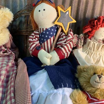 Plush Dolls and Bears - QTY 5
