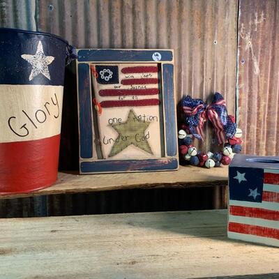 America Themed 4th of July Items, DIY Items, - QTY 4