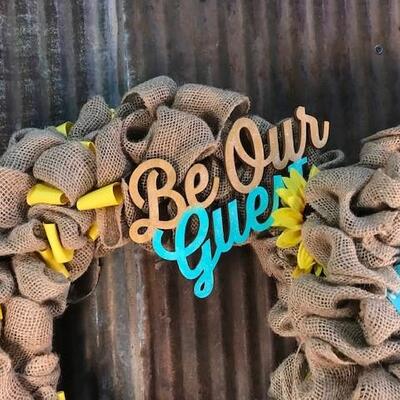 Burlap Welcome Wreath (s) - Beautifully Made DIY Piece - QTY 2