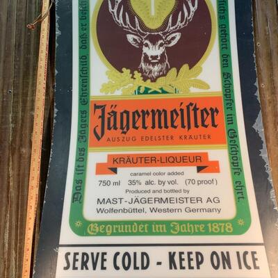 Vintage JÃ¤germeister Bar / Beer Plastic Sign, 60" Tall, New