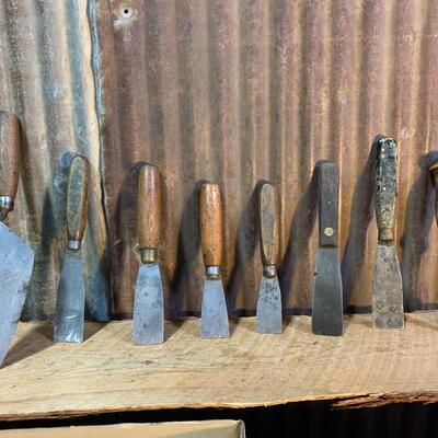 Vintage Tools - Putty Knifes & Trowel - QTY 8
