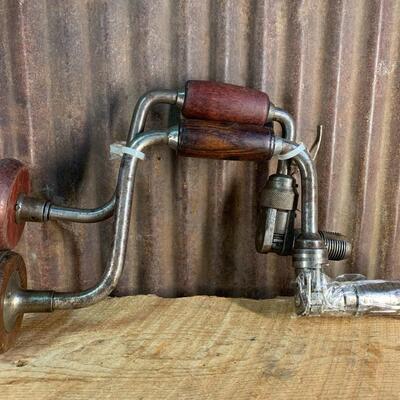 Antique Tools, Drill Braces & Planes, Auger Bits - QTY 8
