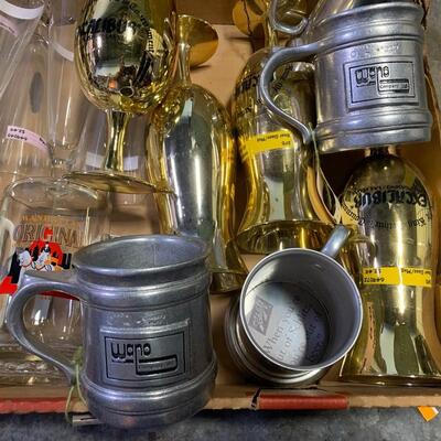 Vintage Pewter Coors Cups, Gold Goblets and More - QTY 16