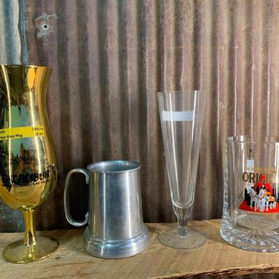 Vintage Pewter Coors Cups, Gold Goblets and More - QTY 16