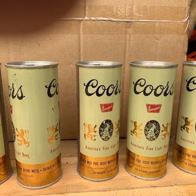 1960s Coors Steel Cans and Cup - QTY 10