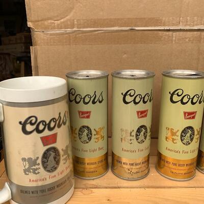 1960s Coors Steel Cans and Cup - QTY 10