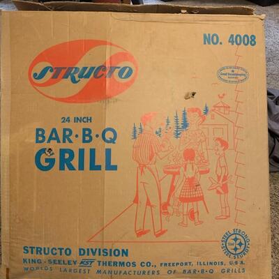 Vintage Structo Bar - B - Q Grill in Original Box w/instructions