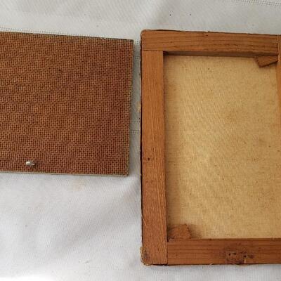 Two small paintings one on board and one on canvas girls