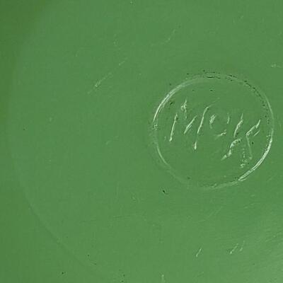 Green milk glass plates