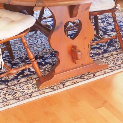 Lot 100  Large area rug unknown fiber Persain style design blues and browns