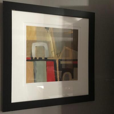 2 PC ABSTRACT  FRAMED ART