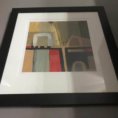 2 PC ABSTRACT  FRAMED ART
