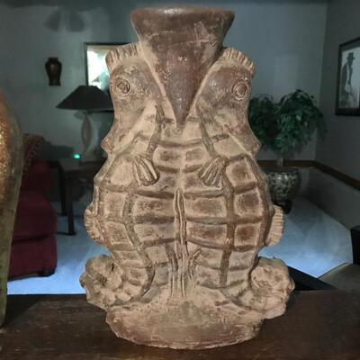 LARGE 2 PC DECO VASES