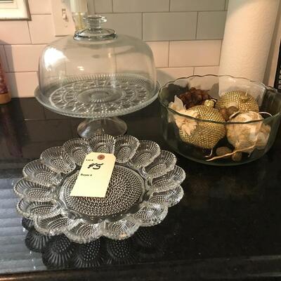 4 PC MISC CRYSTAL GLASS KITCHEN ITEMS