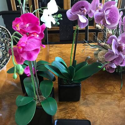 3 FAUX ORCHIDS