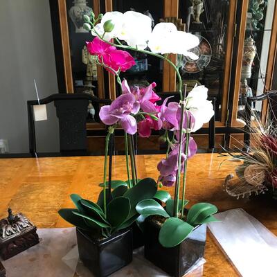 3 FAUX ORCHIDS