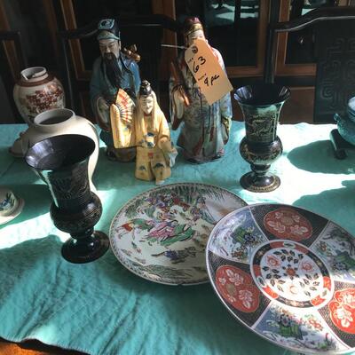 9 PC SATSUMA JARS & MISC