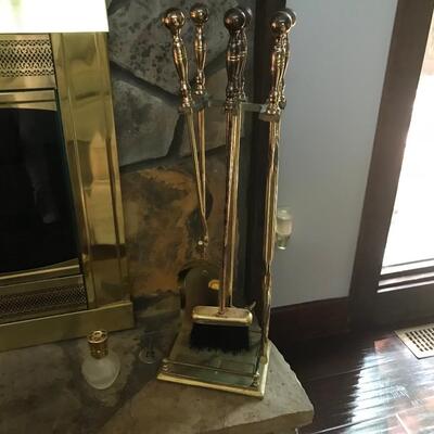 BRASS FIREPLACE ACCESSORY KIT