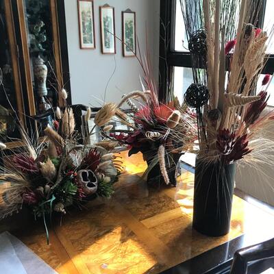 4 PC FAUX AUTUMN LEAF DECO