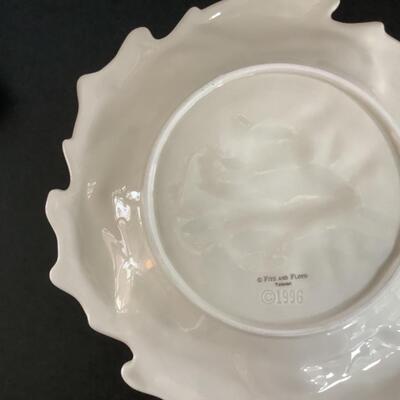 F631 Fitz & Floyd Fish Plate with Small Covered Dish 