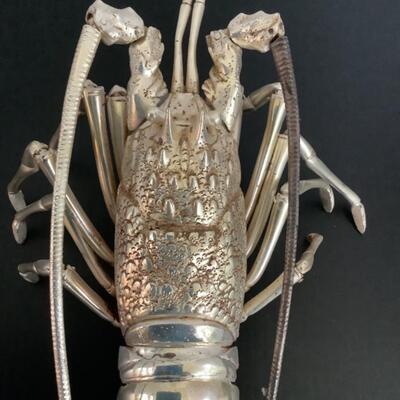F633 Silver Plated Reticulated Lobster Table Decoration 