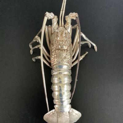 F633 Silver Plated Reticulated Lobster Table Decoration 