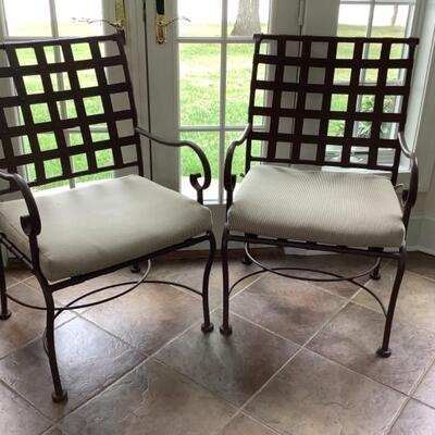 F637 Pair of W.W. Lee Co Wrought Iron Arm Chair 