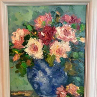 H. 656 Original Still Life Oil Painting on Canvas by Yvette Surgis 