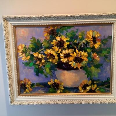 H. 658 Original Still Life Oil Painting on Board by Yvette Surgis