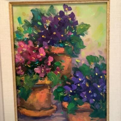 H. 659 Original Still Life Oil Painting on Board by Yvette Surgis