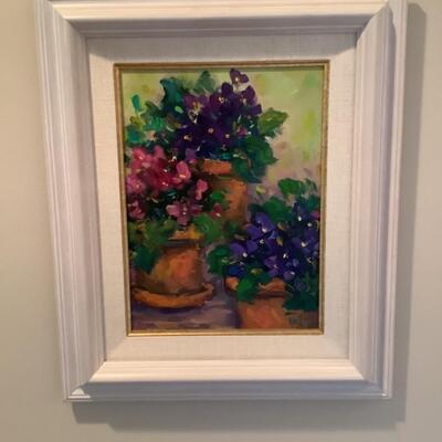 H. 659 Original Still Life Oil Painting on Board by Yvette Surgis