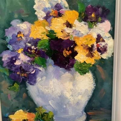 H. 660  Original Still Life Oil Painting on Canvas by Yvette Surgis 
