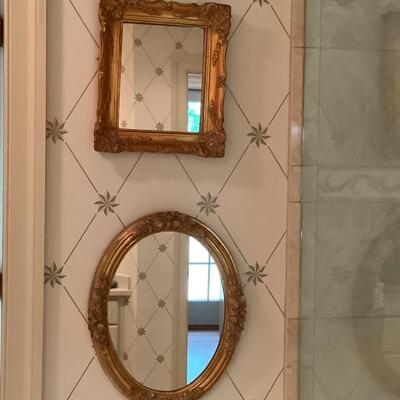 I. 666 Pair of Gold Framed Mirrors 