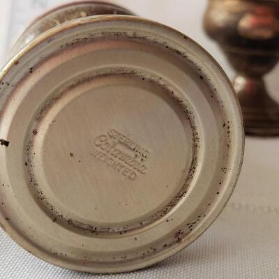 Columbia Sterling salt and pepper shakers weighted