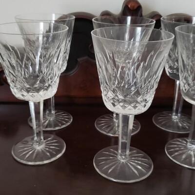6 Waterford wine glasses stemware