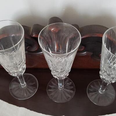 3 Waterford champagne glasses