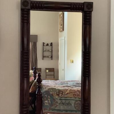 J. 673. Empire Style Mahogany Wall Mirror 