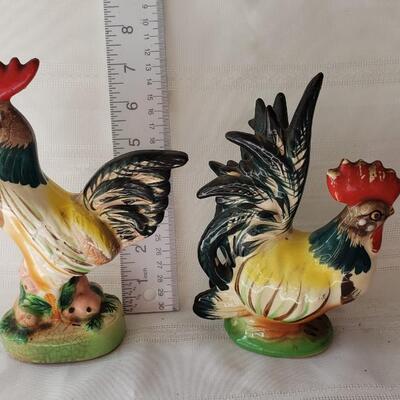 2 chickens,  rooster and hen?
