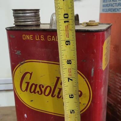 Lot 3: (2) Vintage Empty Garage Metal GAS / MOTOR OILCans