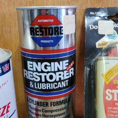 Lot 10: Assortment of Vintage NEW Unused Chemicals  (STA-BIL, ENGINE RESTORE, GAS ANTIFREEZE)