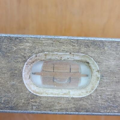 Lot 13: Vintage Wood Case Bubble Level w/ 3 Windows