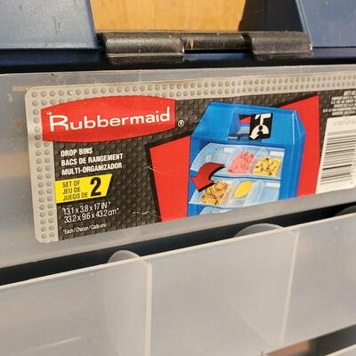Lot 16: RUBBERMAID Plastic Organizer Drop Box 