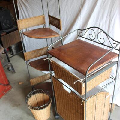  WICKER CART AND SHELVING