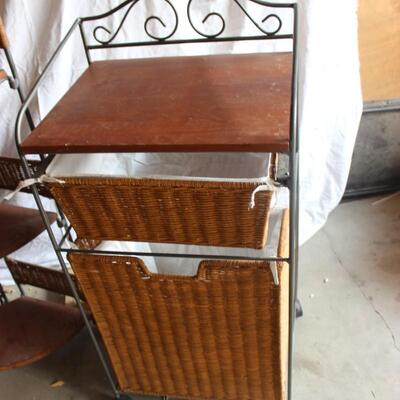  WICKER CART AND SHELVING